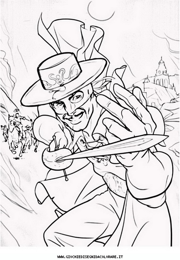 zorro coloring pages free - photo #24